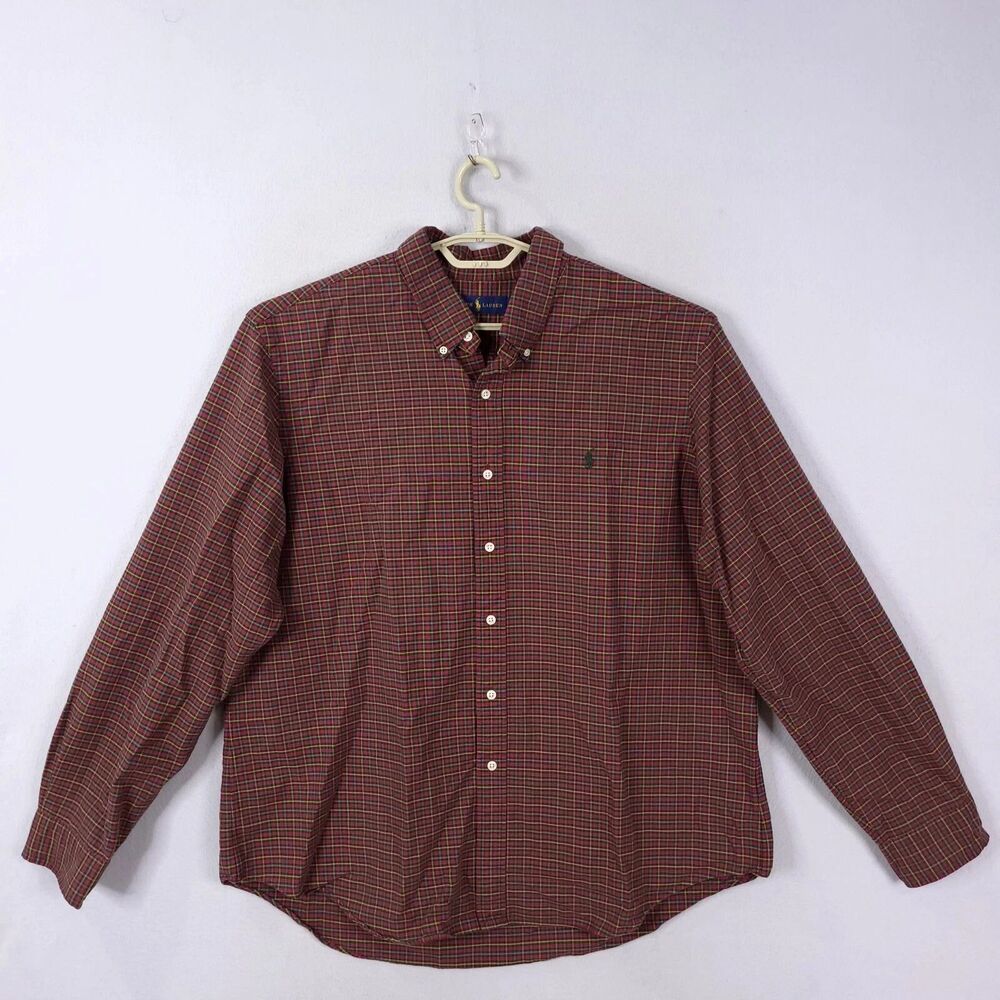 Ralph Lauren Button Up Shirt Mens Size 2XL Multicolor Long Sleeve Tartan Plaid